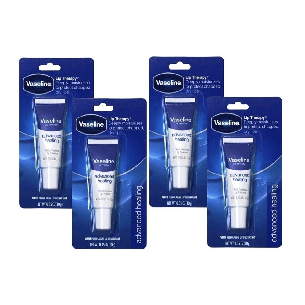 Vaseline Lip Therapy Advanced Formula 0.35 oz Ounce (Pack of 4), White